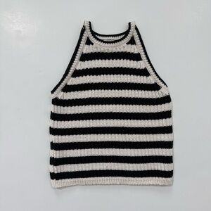a new day Black and White Striped Knit Tank